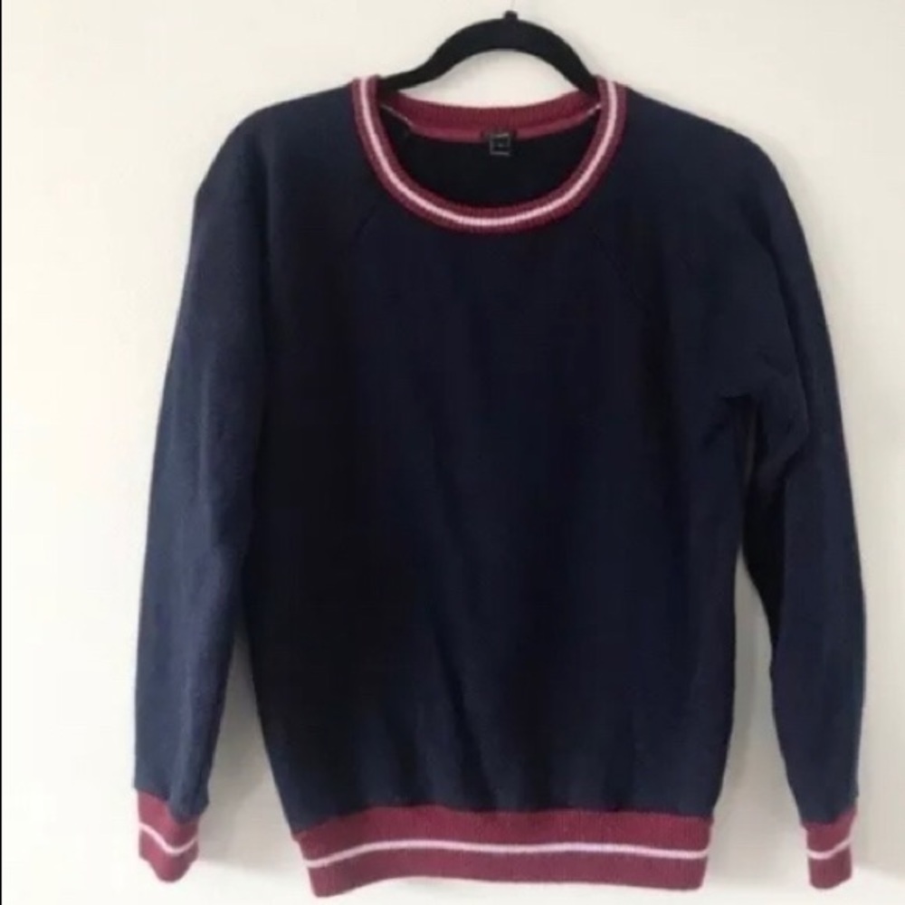 JCrew Collegiate-Style Sweatshirt Ringer Trim (S) - Picture 3 of 6